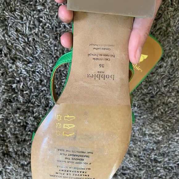NEW Bobbies leather green sandal heels size 36 USA 5.5/6 - Picture 12 of 13